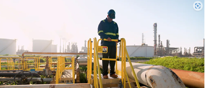 YellowGate universele veiligheidspoort met verstelbare zwenkrichting, ideaal voor magazijnen, ladders en verhoogde werkplekken.